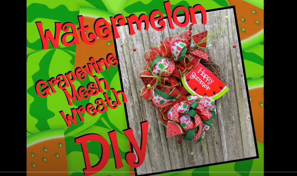 DIY Watermelon Summer Wreath - How to Make a Summer Wreath - White Bayou Wreaths & Supply