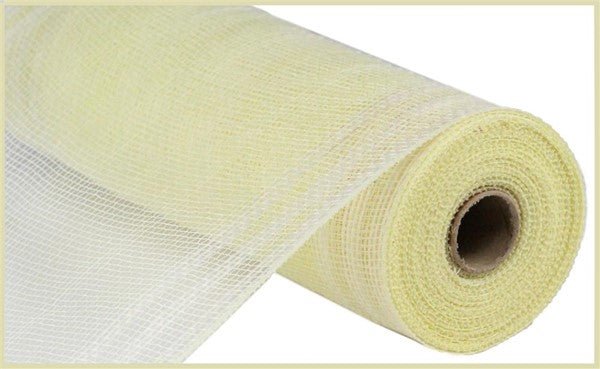 10" Faux Jute/Pp/Border Stripe: Cream (10 Yards) RY832483 - White Bayou Wreaths & Supply