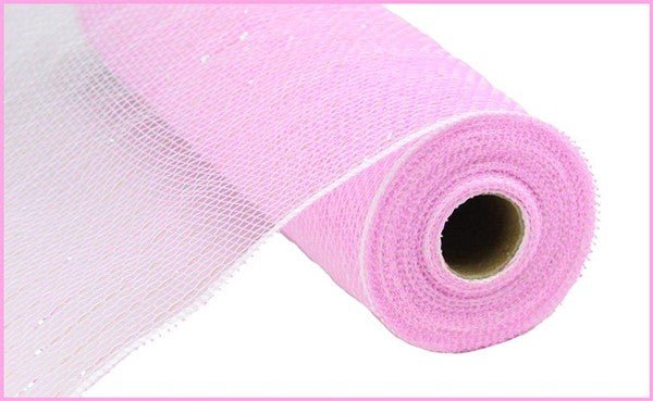 10" Irid Foil Mesh: Irid Pastel Pink, White (10 Yards) RY8501E3 - White Bayou Wreaths & Supply