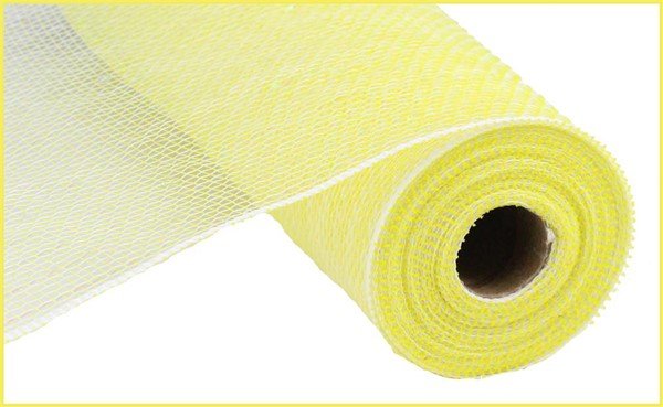 10" Irid Foil Mesh: Iridescent Pastel Yellow/White (10 Yards) RY8501C9 - White Bayou Wreaths & Supply