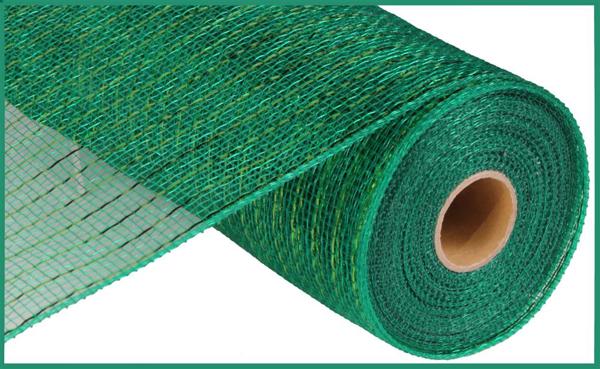 10" Metallic Mesh: Emerald w/ Emerald Foil (10 Yards) RE130106 (Copy) - White Bayou Wreaths & Supply