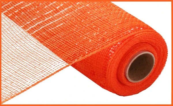 10" Metallic Mesh: Orange w/ Orange Foil (10 Yards) RE130120 - White Bayou Wreaths & Supply