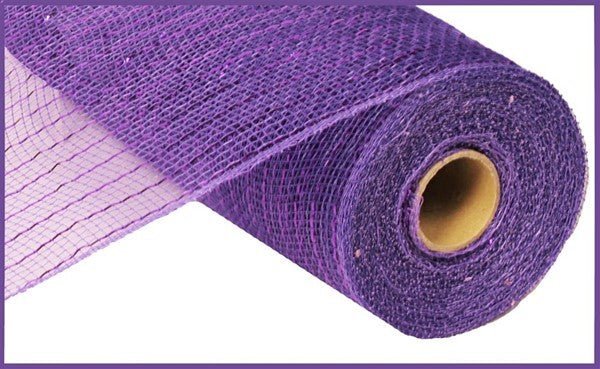 10" Metallic Mesh: Purple w/ Purple Foil (10 Yards) RE130123 - White Bayou Wreaths & Supply