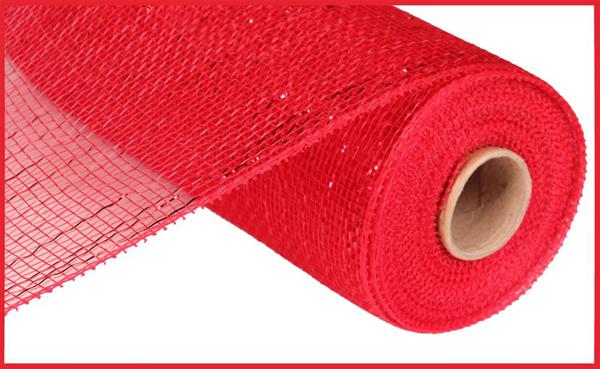10" Metallic Mesh: Red w/ Red Foil (10 Yards) RE130124 - White Bayou Wreaths & Supply