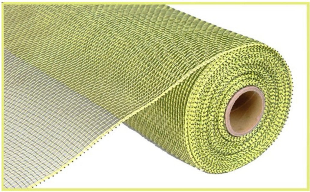 10" Poly Deco Mesh: Moss Green, Apple Green (10 Yards) RE1302E4 - White Bayou Wreaths & Supply