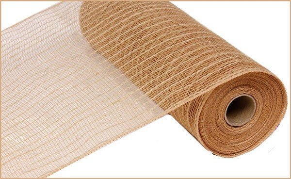 10" Poly/Jute Mesh: Natural (10 Yards) RY800518 - White Bayou Wreaths & Supply