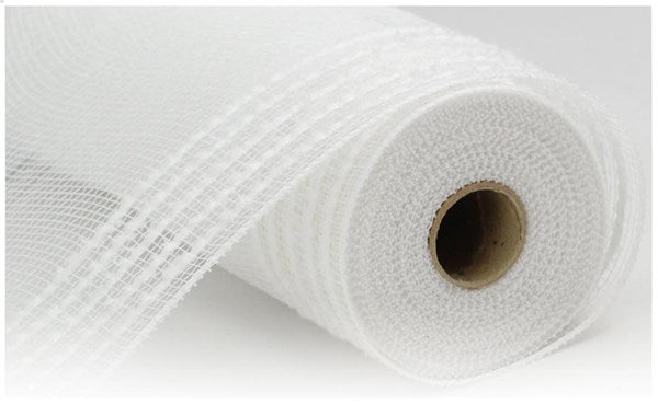 10" Snowdrift/Wide Border Mesh: White (10 Yards) RY811327 - White Bayou Wreaths & Supply