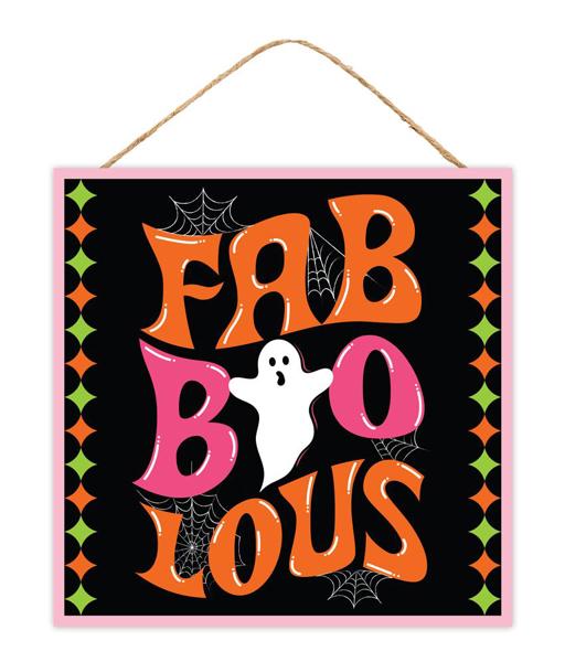 10" Square Fabboolous Sign: Black, Orange, Hot Pink - AP7348 - White Bayou Wreaths & Supply