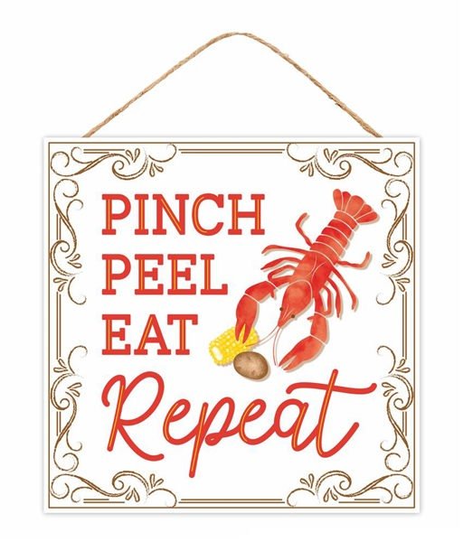 10" Square Pinch Peel Eat Repeat Sign - AP7343 - White Bayou Wreaths & Supply