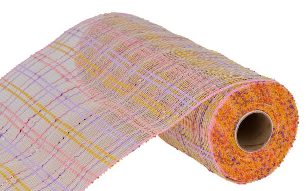 10" Vertical Foil Plaid Mesh: Yellow, Pink, Lavender, Iridescent (10 Yards) RE1368HN - White Bayou Wreaths & Supply