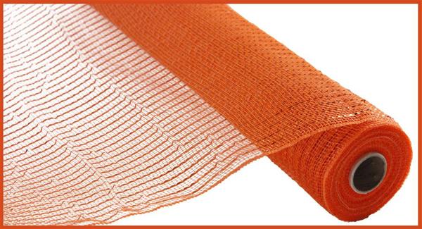 10" Wide Foil Mesh: Orange w/ Orange Foil (10 Yards) RE136620 - White Bayou Wreaths & Supply