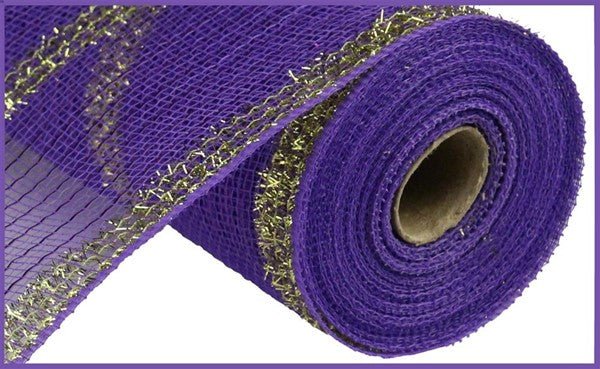 10" Wide Tinsel/Pp/Foil Mesh: Purple, Gold (10 Yards) RY8401J1 - White Bayou Wreaths & Supply