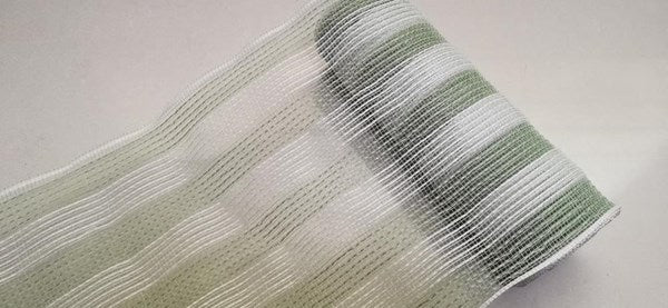 10.25" Faux Jute/Pp Small Stripe: Sage Green, White (10 Yards) RY8319R8 - White Bayou Wreaths & Supply