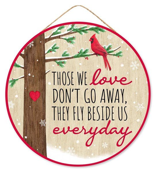 10.5" Dia - They Fly Beside Us Sign Cardinal / Red Bird - AP7239 - White Bayou Wreaths & Supply