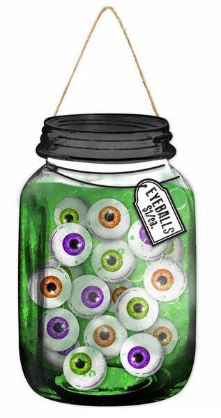 10"H Eyeballs Mason Jar Sign - AP735209 - White Bayou Wreaths & Supply