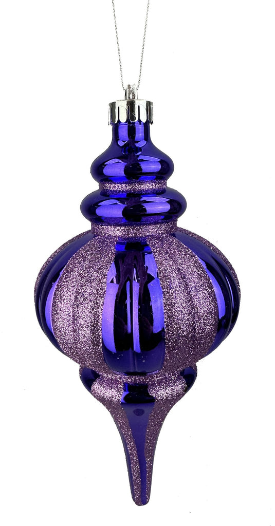 10"H x 4.5" Dia Finial Ornament: Purple - 84910PU - White Bayou Wreaths & Supply