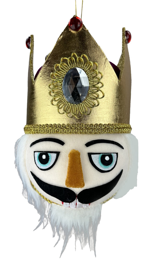 10"H x 7" Dia Nutcracker King Head Ornament - 85990BT - White Bayou Wreaths & Supply