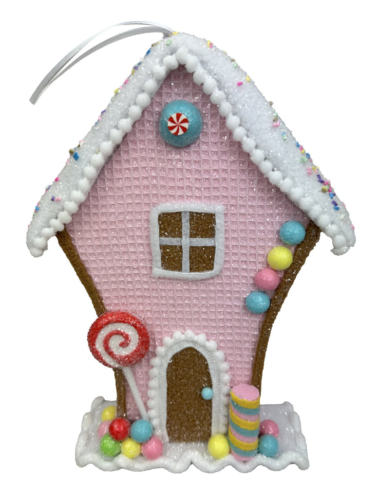 10"H x 7"W x 2" D Candy House Ornament - 86209PK - White Bayou Wreaths & Supply