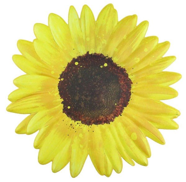 12" Dia Metal Embossed Sunflower Sign: Yellow - MD0612 - White Bayou Wreaths & Supply