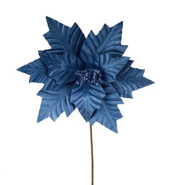 12" Dia x 18"L Poinsettia Stem: Smoke Blue - NF412119 - White Bayou Wreaths & Supply