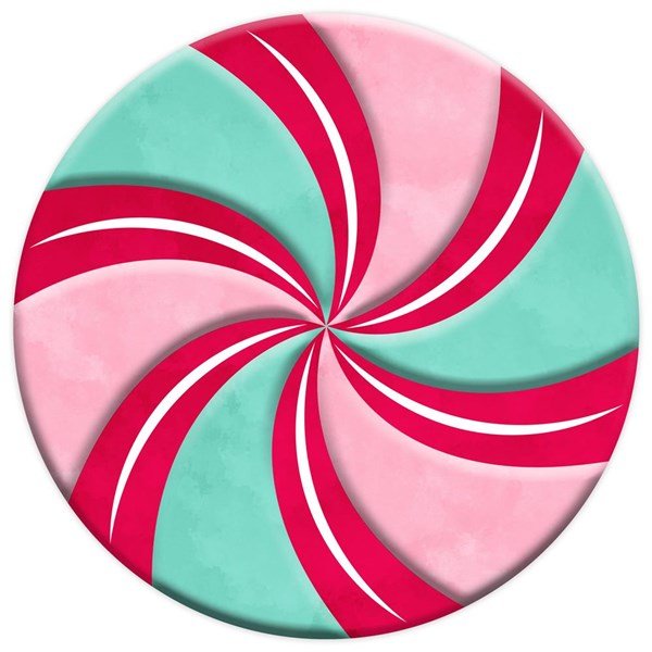 12" Diameter Metal / Embossed Peppermint: Red, Pink, Mint - MD0733 - White Bayou Wreaths & Supply