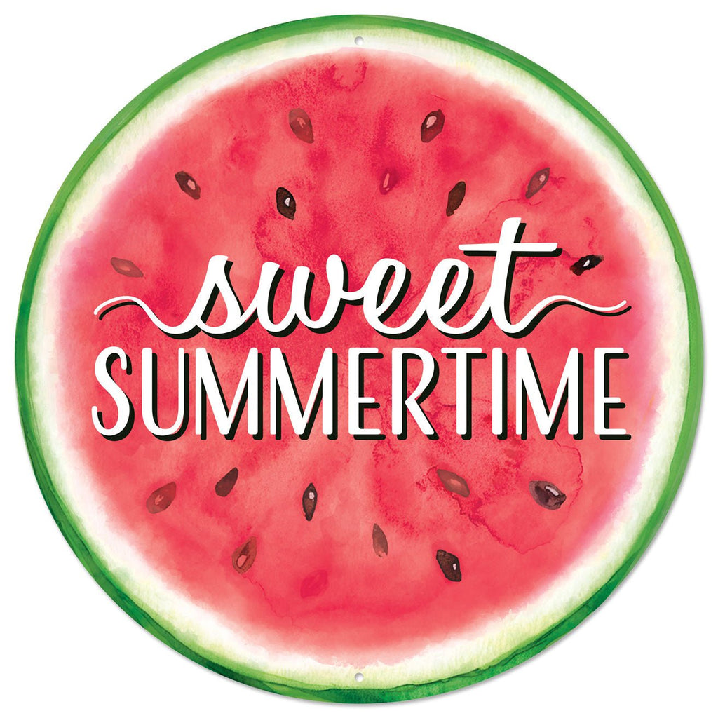 12" Diameter Sweet Summertime Watermelon Sign - MD1548 - White Bayou Wreaths & Supply