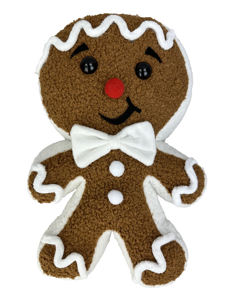 12" Plush Gingerbread w/ Bow - 86133BN - White Bayou Wreaths & Supply