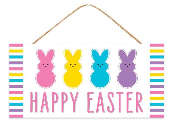 12" Wooden Sign: Happy Easter Sugar Bunny - AP8764 - White Bayou Wreaths & Supply