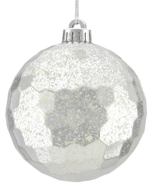 120mm Antique Look Honeycomb Ball Ornament: Shiny Silver - XH956026 - White Bayou Wreaths & Supply