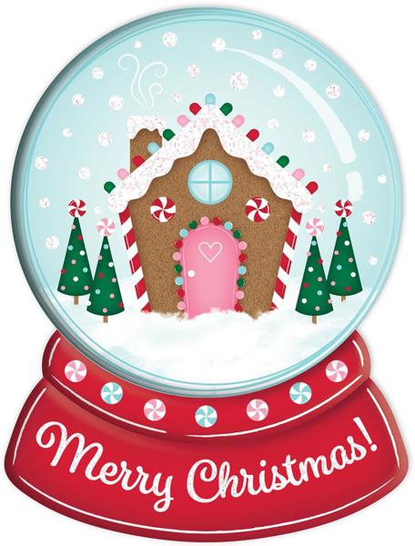 12.25"H x 9.25"L Gingerbread House Snow Globe Sign - MD0862 - White Bayou Wreaths & Supply