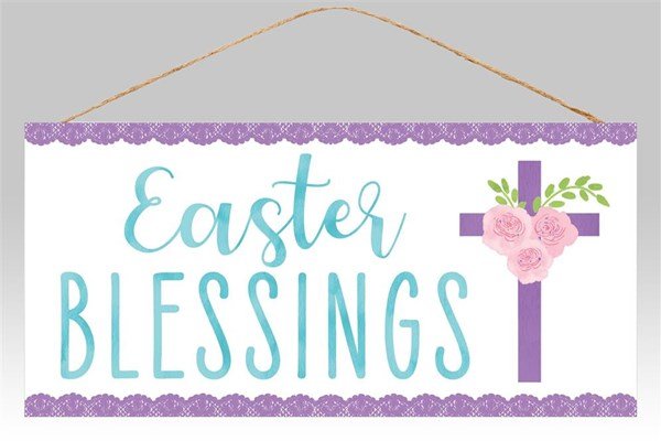 12.5" Easter Blessings Sign - AP8730 - White Bayou Wreaths & Supply