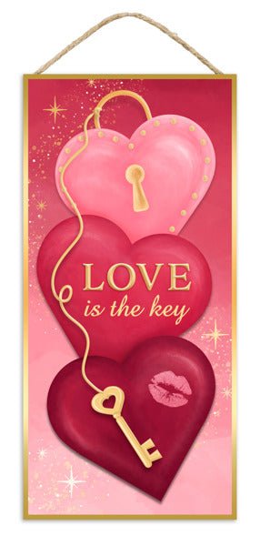 12.5" Love Is The Key Sign - AP7360 - White Bayou Wreaths & Supply