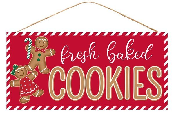 12.5"L X 6"H "Fresh Baked Cookies" Sign - AP8726 - White Bayou Wreaths & Supply