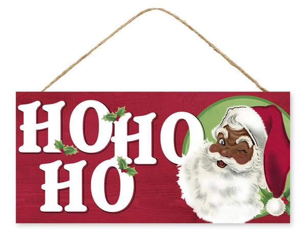 12.5"L x 6"W Ho Ho Ho Santa Sign - AP7322 - White Bayou Wreaths & Supply