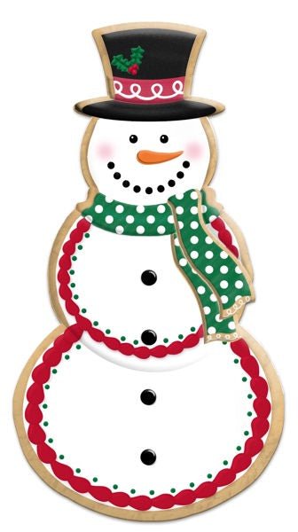 12"H Metal Snowman Cookie w/Dotted Scarf - MD1494C2 - White Bayou Wreaths & Supply