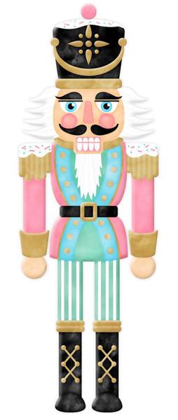 12"H x 4"L Metal Pastel Nutcracker Sign: Pink, Lt Blue, Mint - MD1077 - White Bayou Wreaths & Supply