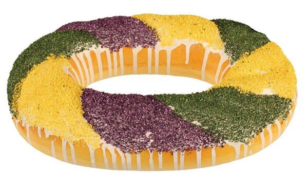 12"L Oval King Cake: Mardi Gras - HG1004 - White Bayou Wreaths & Supply