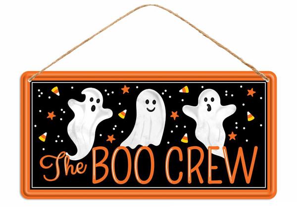 12"L x 6"H Tin The Boo Crew Sign - MD1222 - White Bayou Wreaths & Supply