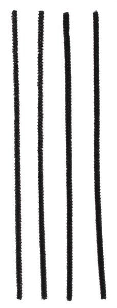 12"L X 6mm Chenille Stems: Black - MA200402 (Bag of 25) - White Bayou Wreaths & Supply