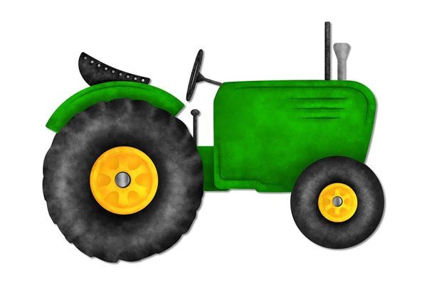 12”L x 8.5”H Metal/Embossed Tractor: Green, Yellow - MD080109 - White Bayou Wreaths & Supply