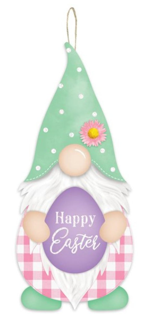 13.25"H x 5.75"L - Happy Easter Gnome Sign - AP8902 - White Bayou Wreaths & Supply