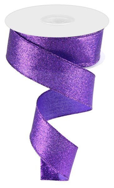 1.5" Shimmer Glitter: Purple (10 Yards) RGC159623 - White Bayou Wreaths & Supply