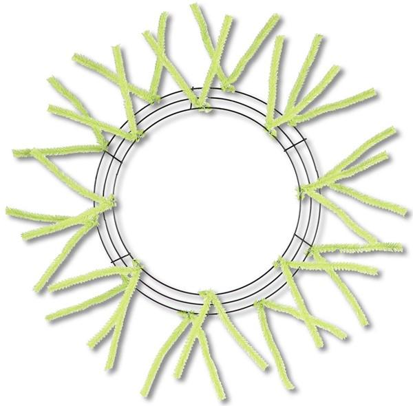 15" Wire, 25" OAD Pencil Work Form: Wreath: Lime Green XX750437 - White Bayou Wreaths & Supply