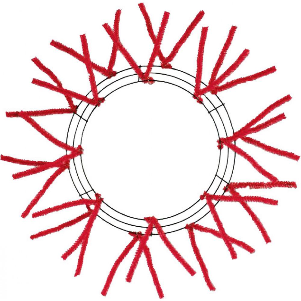 15" Wire, 25"OAD Pencil Work Form: Wreath: Red XX750424 - White Bayou Wreaths & Supply