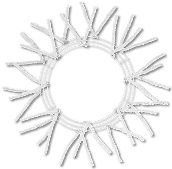 15" Wire, 25"OAD Pencil Work Form: Wreath: White XX750427 - White Bayou Wreaths & Supply