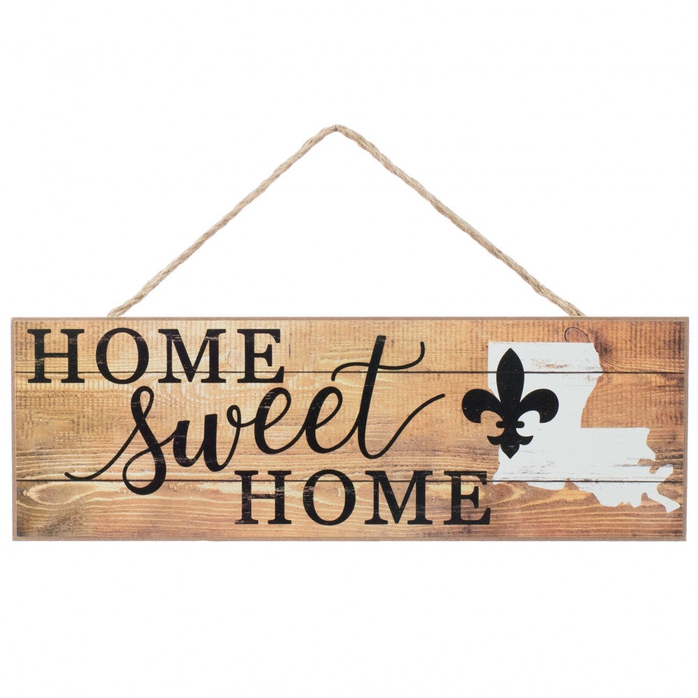 15"L X 5" Home Sweet Home Louisiana Sign - AP8079 - White Bayou Wreaths & Supply