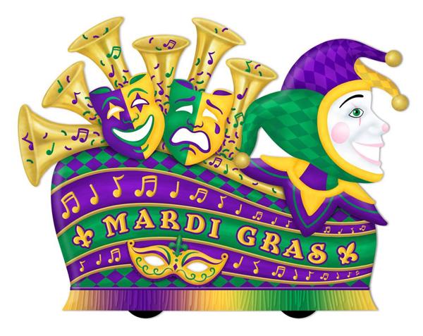 15"W x 11.7"H Mardi Gras Float Shape Sign - MD1108 - White Bayou Wreaths & Supply