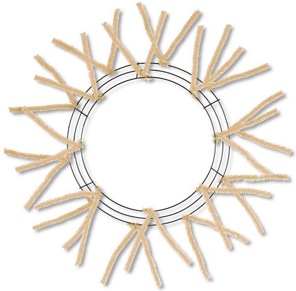 15"Wire, 25" OAD Pencil Work Wreath: Wreath - Burlap XX7504W4 - White Bayou Wreaths & Supply