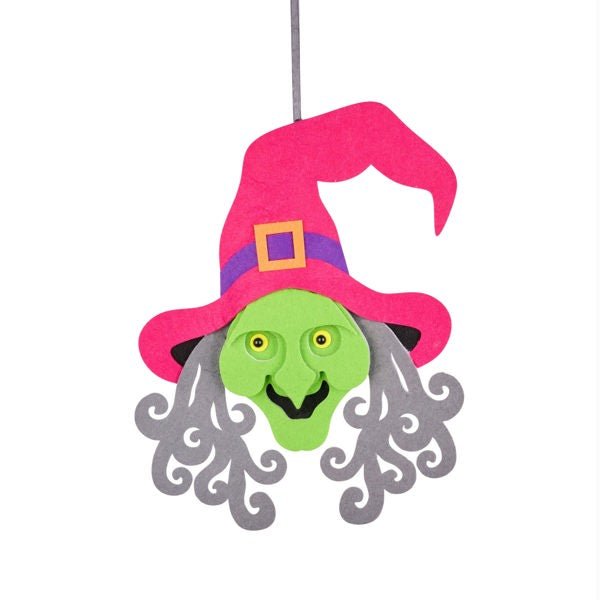 16"H Felt/Foam 3D Witch Head Ornament - HH3957 - White Bayou Wreaths & Supply