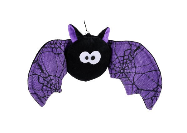 16"L Plush Bat w/Web Lace Wings: Purple, Black - HH394923 - White Bayou Wreaths & Supply